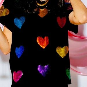 Queen of Sparkles Multi colored hearts